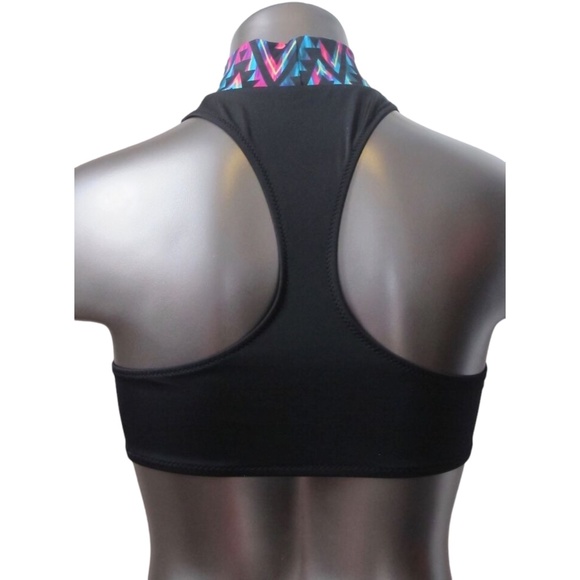 Victoria's Secret PINK Dark Aztec Geo Racerback High Neck Bikini Top S - Picture 2 of 3